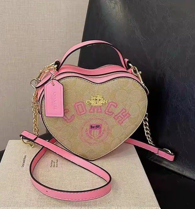 Heart shaped purse with Logo