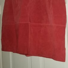 Venezia Layne Bryant Red Leather Skirt S