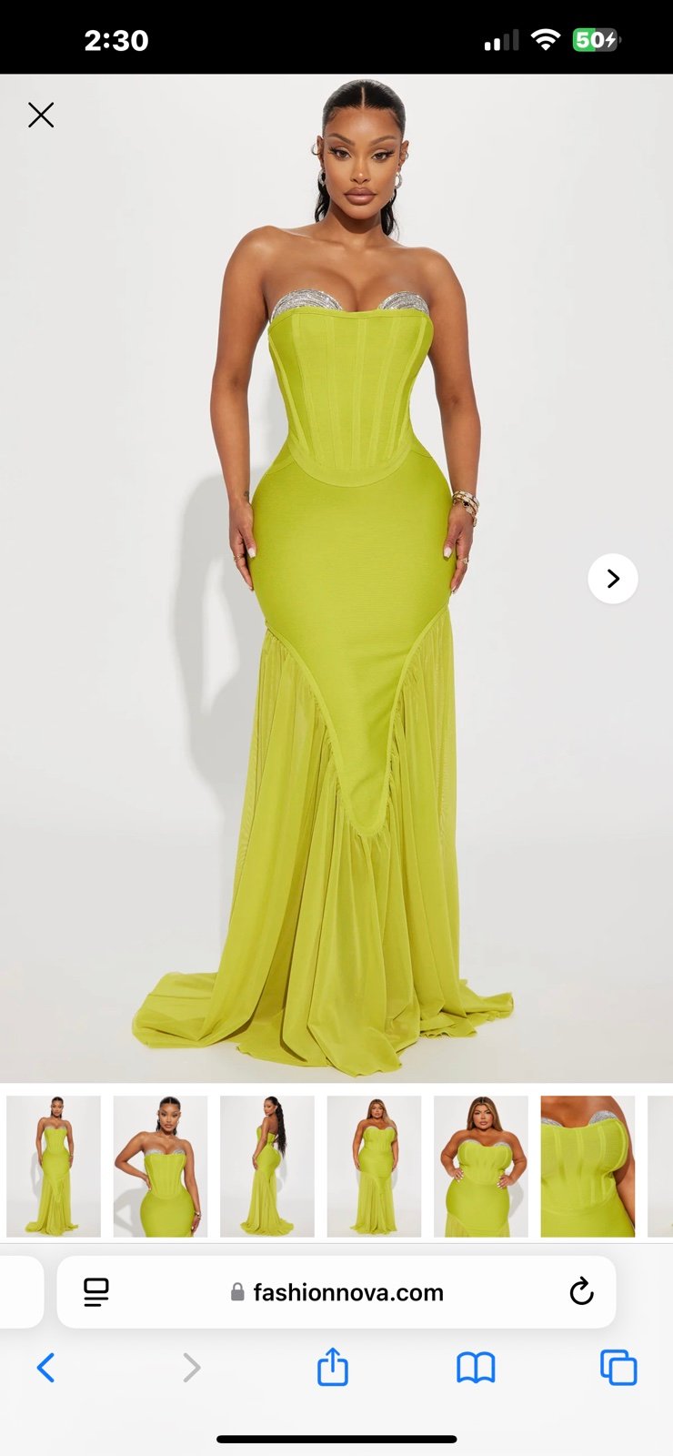 Fashion nova, Gloria Bandage Embellished Gown - prom