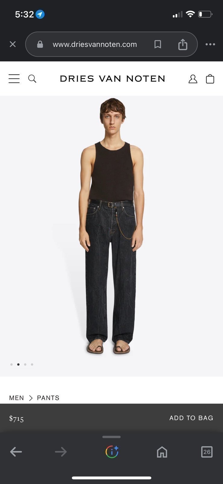 NWO Dries Van Noten Mens JEANS SZ 30-32 , 2024 Collection 715.