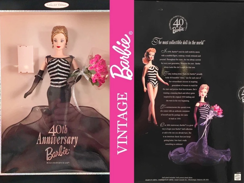 Vintage Barbie Doll, The 40th Anniversary Barbie Doll, Barbie 40th Anniversary