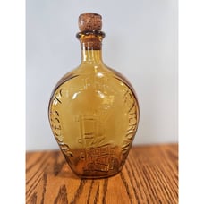 Success To The Railroad Commemorative Glass Bottle Flask Amber Color with Cork