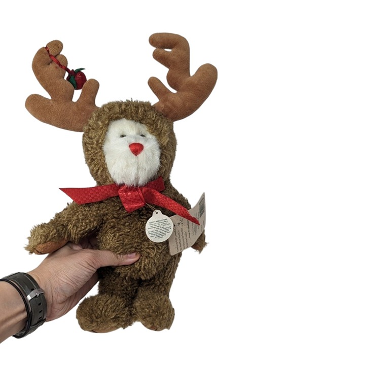 Vintage Boyds Bears Rudy Pitoody Reindeer Bear Plush Stuffed Animal Soft Toy