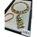 Jewelry golden necklace and bracelet set - vintage chuncky open link statement n