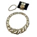 Jewelry golden necklace and bracelet set - vintage chuncky open link statement n