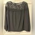 St. John Silk Blouse | Lace Neck Yoke Shoulders | Size 6 | Black Top