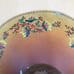 Vintage hand painted lamp tile shade, amber glass with milk glass base, gorgeous