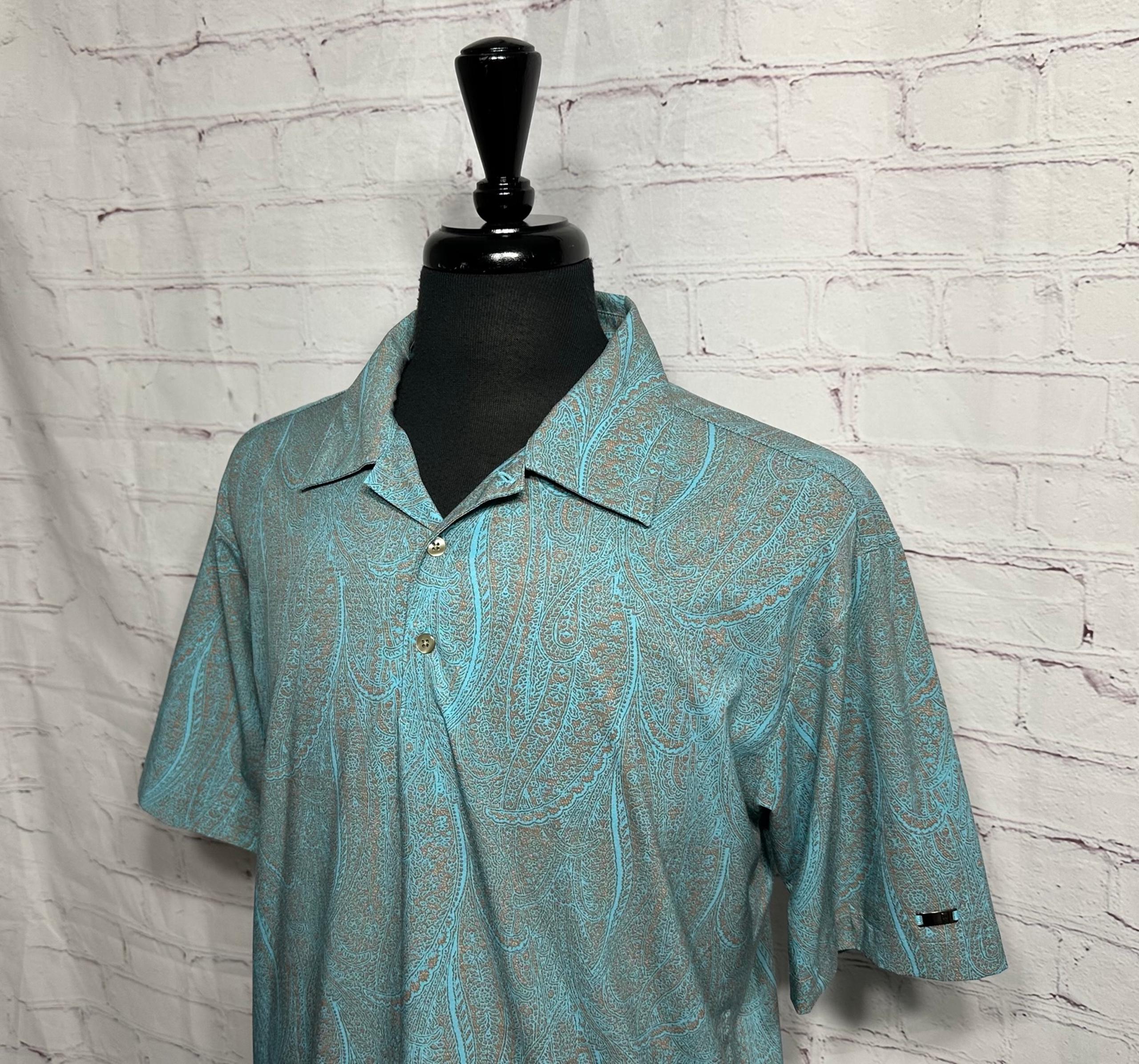 VTG Nike Fit Dry Tiger Woods Rare Pattern Performance Polo Golf Shirt Men's M