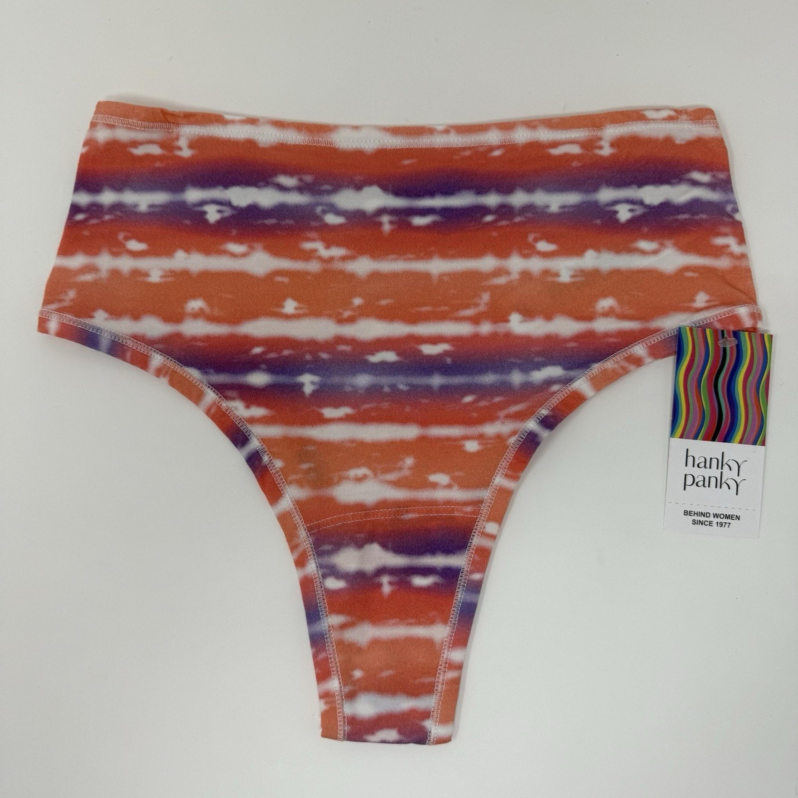 Hanky Panky PlayStretch High Rise Tie‑Dye Thong XS/S Supima Cotton NWT