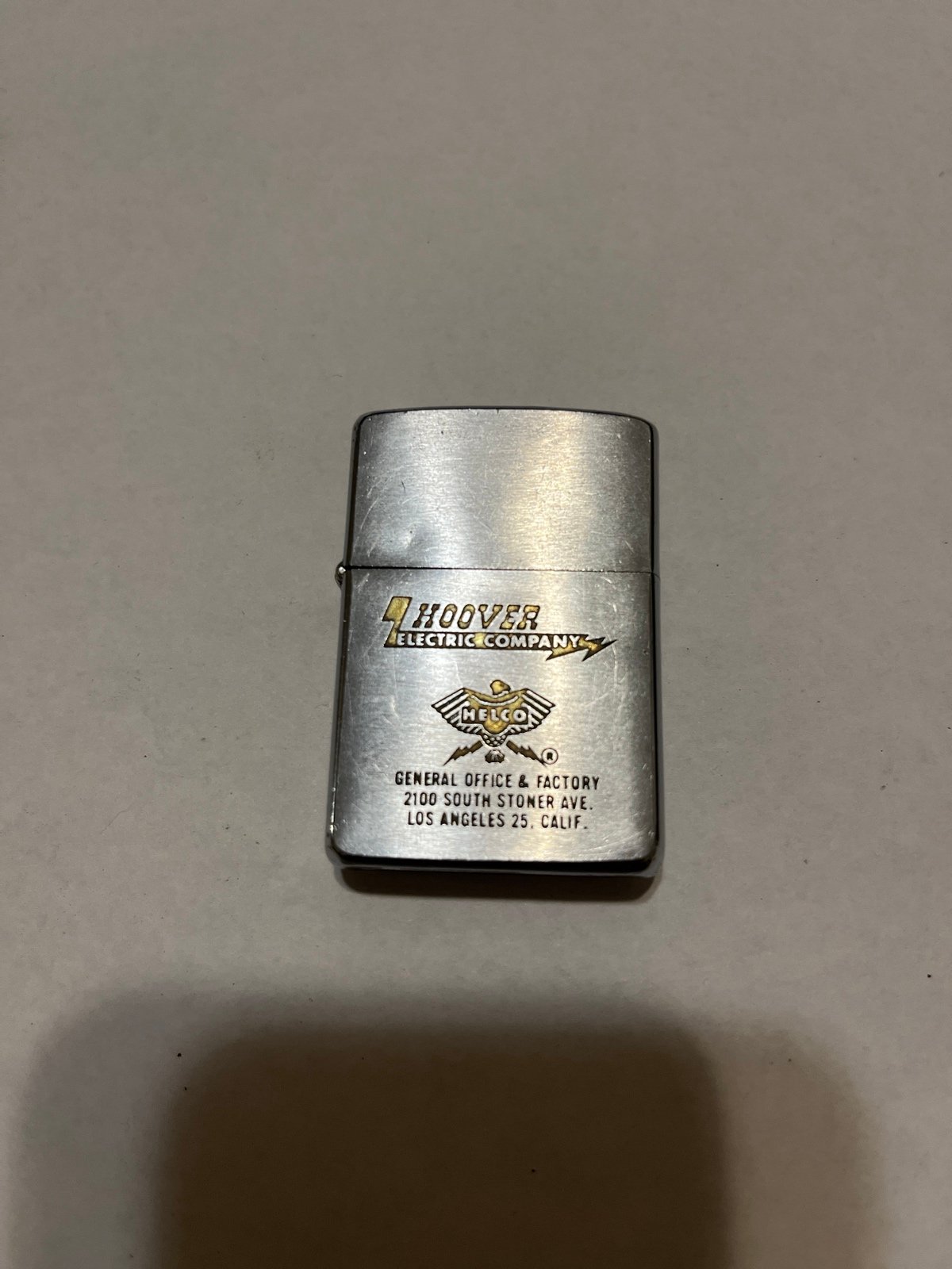 1961 VINTAGE ZIPPO LIGHTER (Hover Eletric Company )