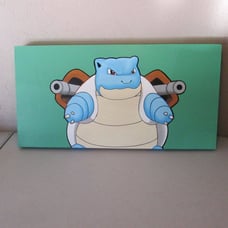 Hand Painted Pokemon Wall Art: Blastoise - 24 in. x 13 in.