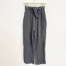 Jen’s Pirate Booty Gauze Cotton Straight Crinkle Pants Belt Coastal Beachy Small