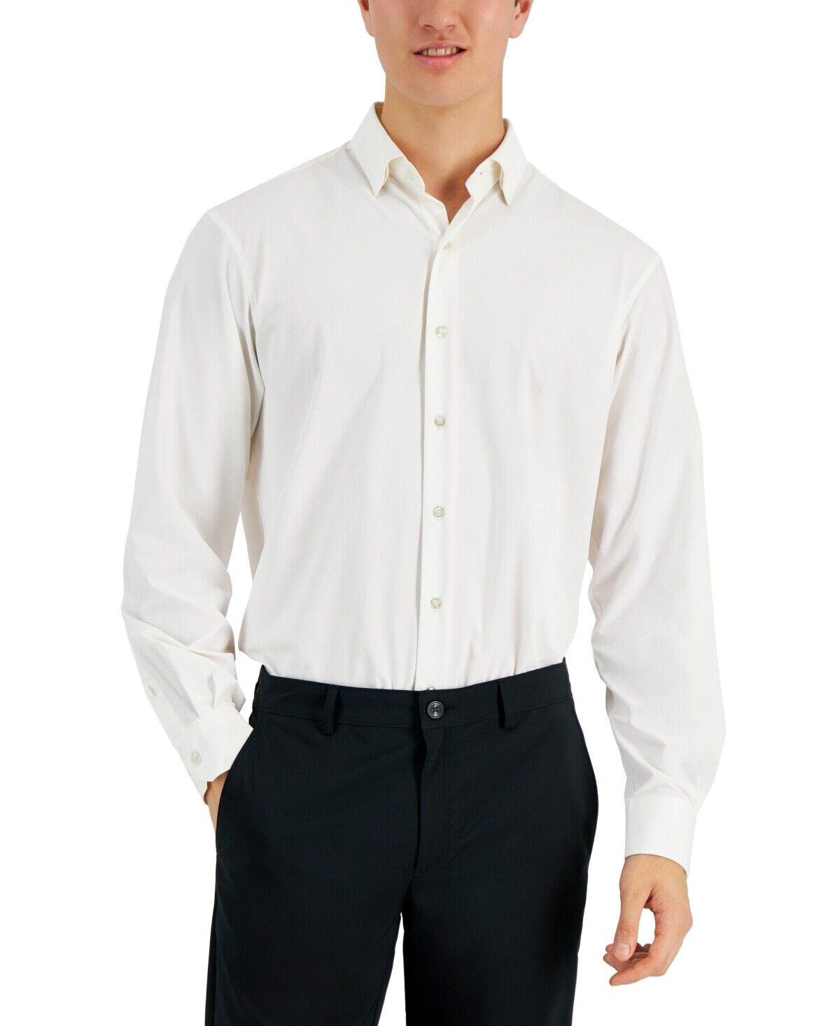 Alfani Men's Regular Fit Travel Ready 2 Solid Dress Shirt XL 17-17.5 36-37