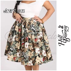 Hell Bunny Adelaida Vintage Tropical Summer Flowers Swing Skirt 4X fits 3X