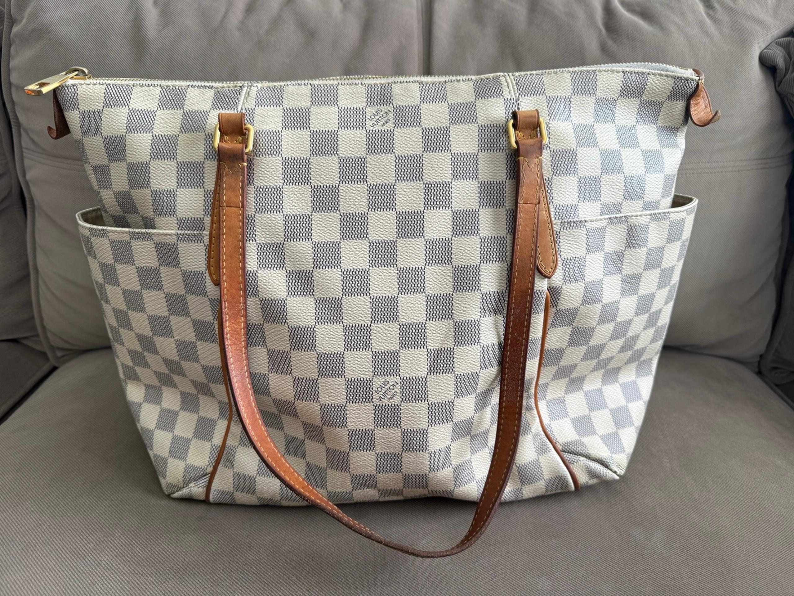 LOUIS VUITTON Damier Azur Totally GM Tote Shoulder Bag