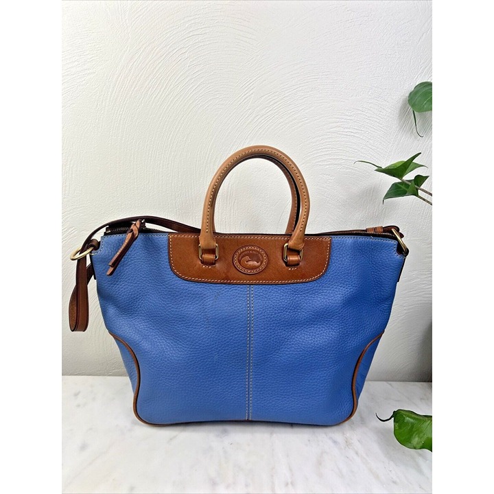 Dooney & Bourke Bright Blue Pebble Leather Convertible Hobo 4P446 SB Classic