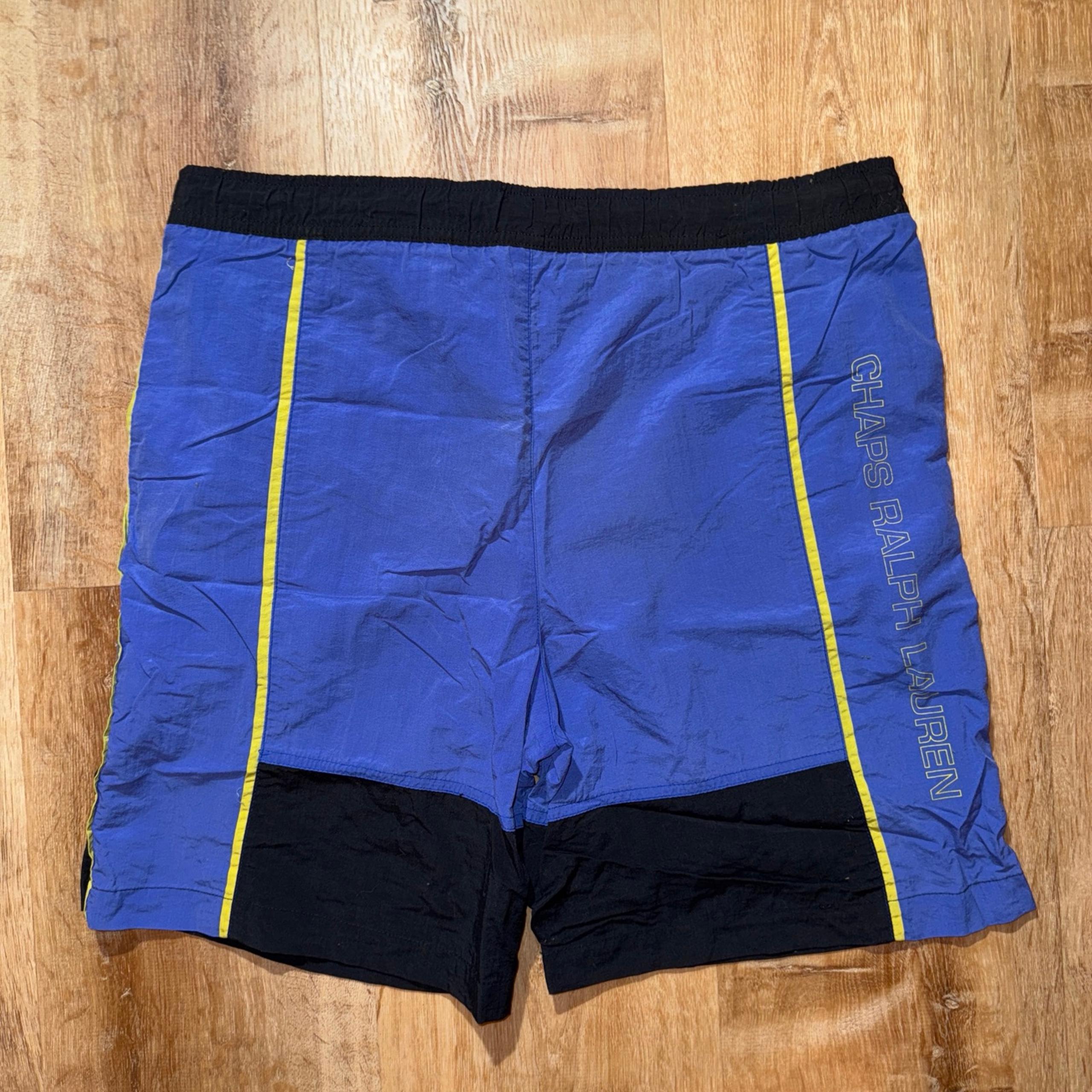 Vintage Chaps Ralph Lauren Shorts Spell Out Size Medium Mens Lined Swim Trunks
