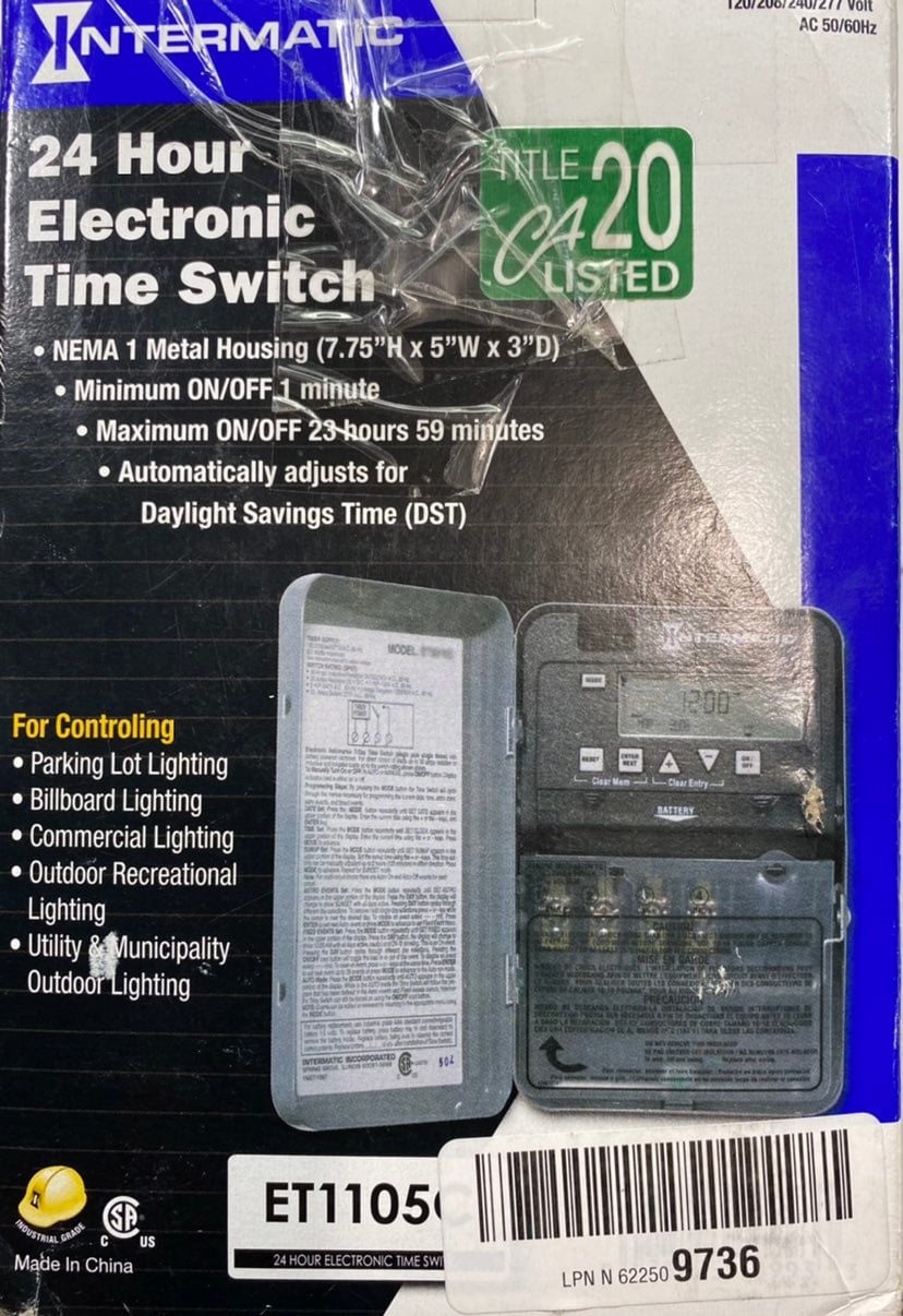 Intermatic Et1105c Electronic Timer,24 Hr,Spst