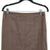 Vintage 80s Casual Corner Skirt Wool Houndstooth Plaid Tea Length Tan 10 Western