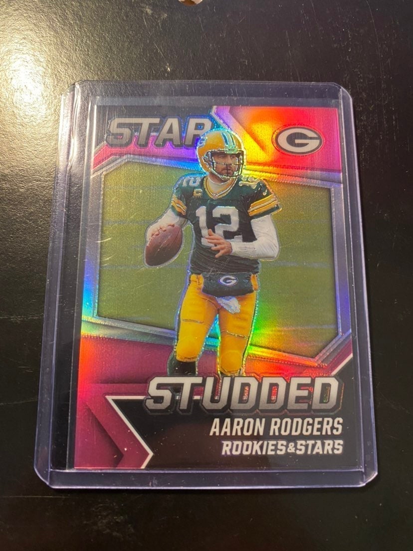 Aaron Rodgers pink star-studded numbered out of 75