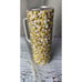 Gold White Pearl & Rhinestone Tumbler W/Handle 20oz Skinny W/Lid & Straw