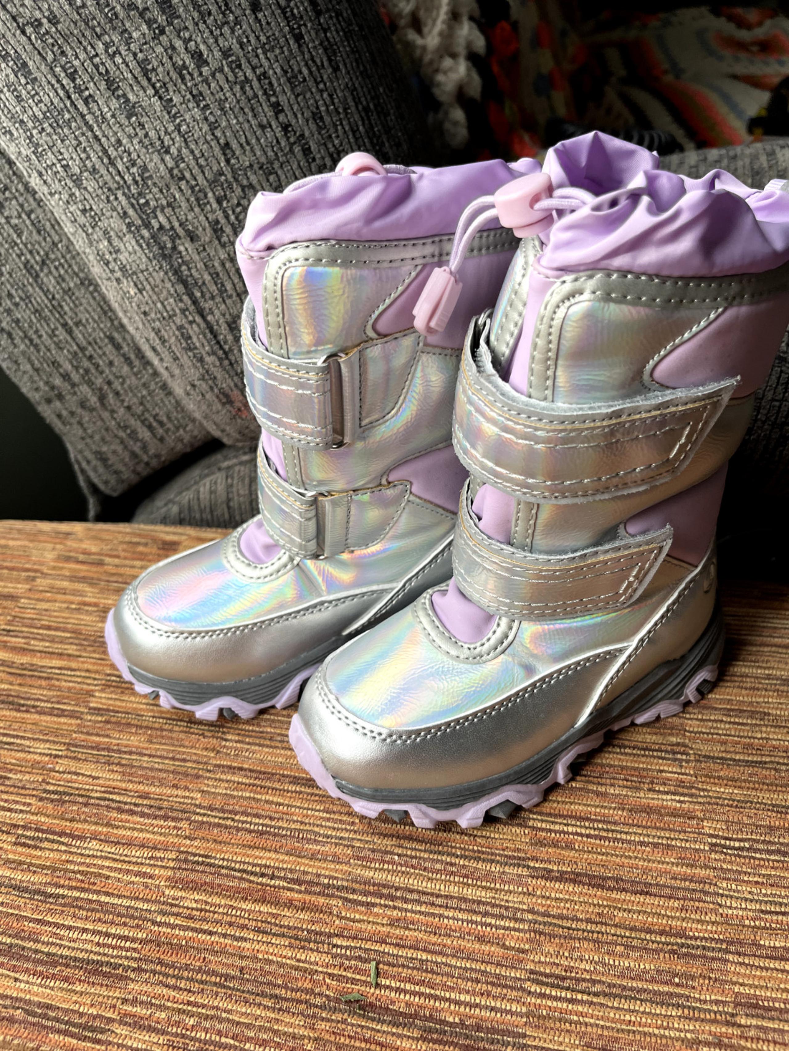 Lands End Snow Flurry Insulated Boots Youth/Toddlers Pink & Gray Size 8