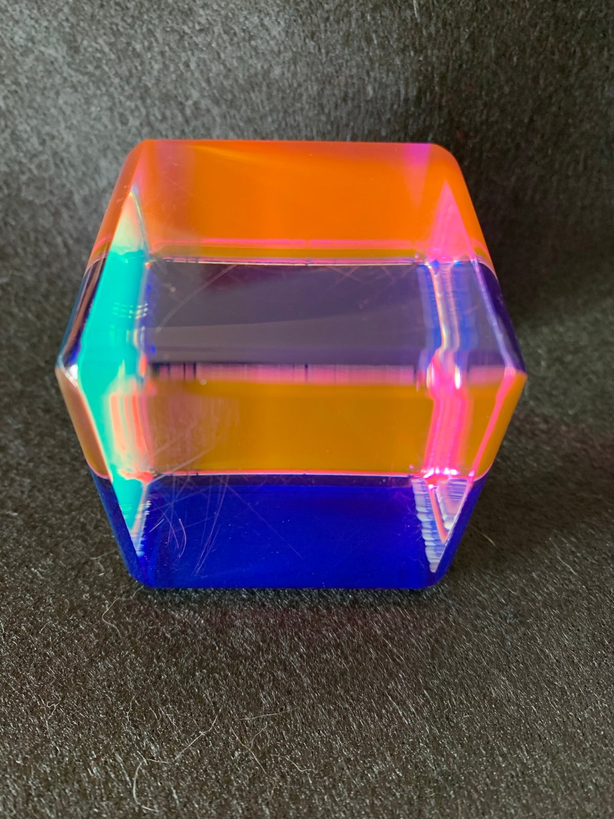 Acrylic Cube Sculpture by Vasa Mihich