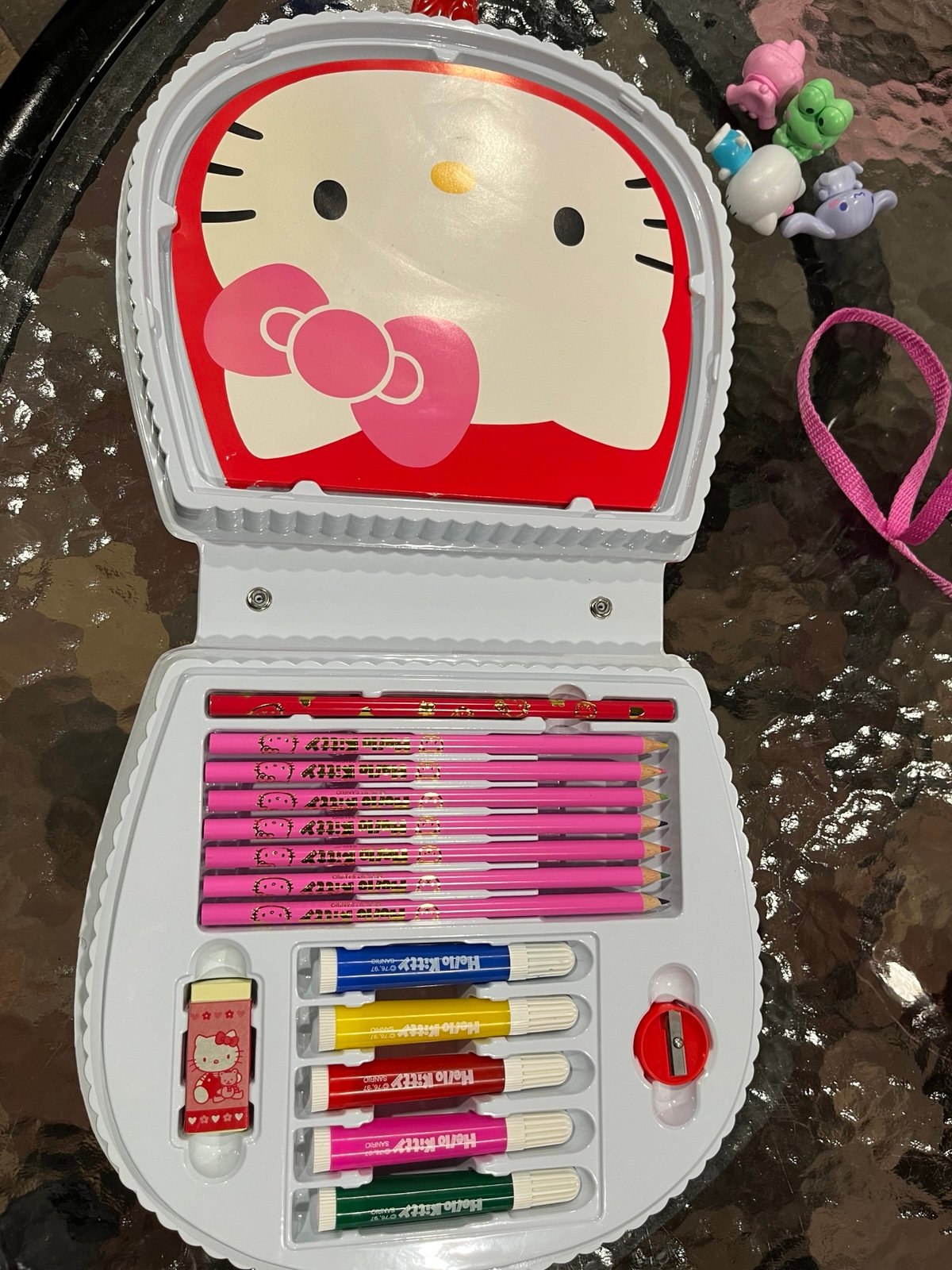 Vintage Sanrio Hello Kitty 1997 Colored Pencil Set With Case Sketch Book Etc New