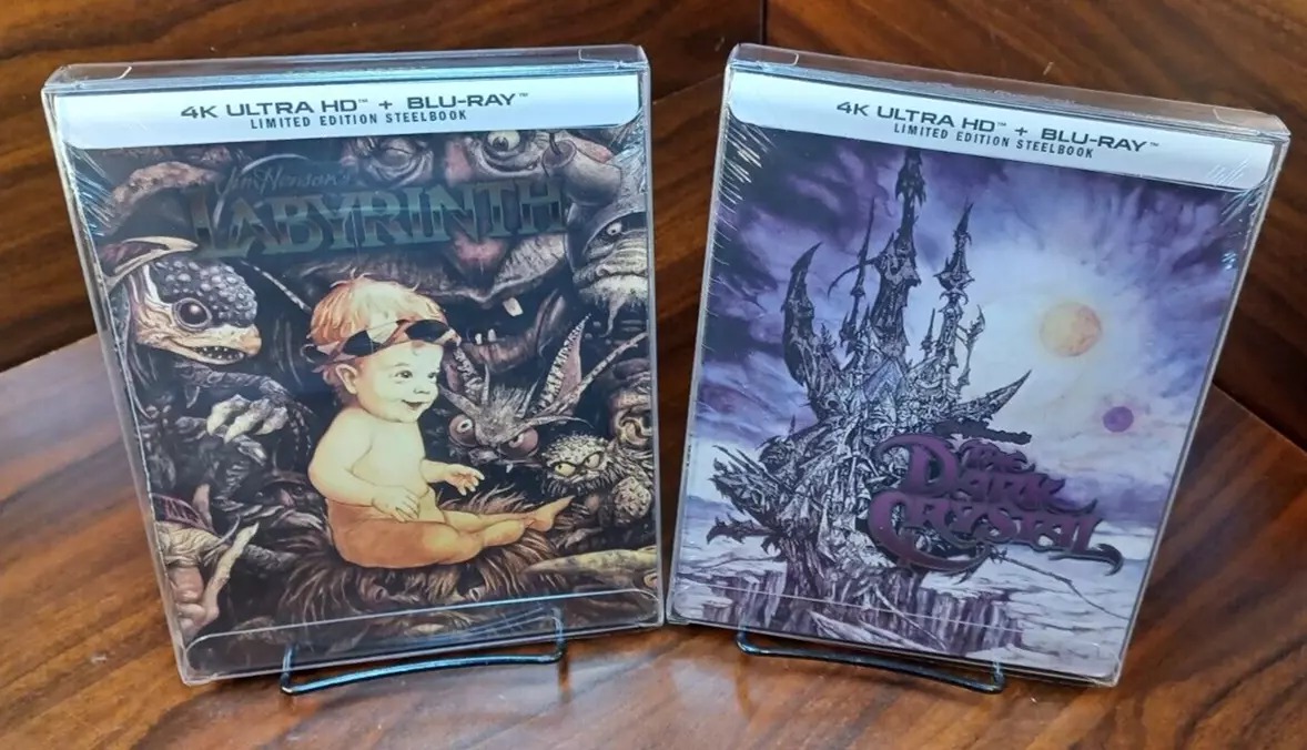 Labyrinth/Dark Crystal Steelbooks (4K/Blu-ray)w/PROTECTIVE SLEEVES-NEW-Free S&H!