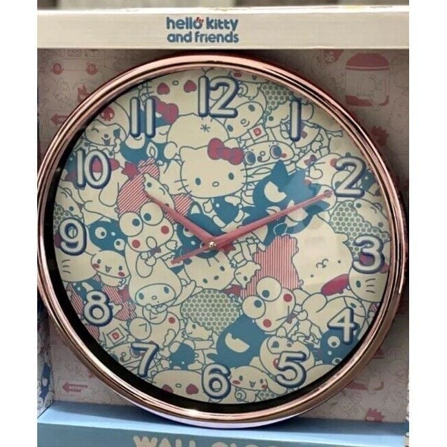NEW Sanrio Hello Kitty Wall Clock Large Pink Analog Display- New In Box - Home