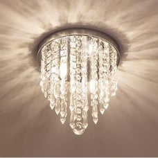 Crystal Chandelier Lighting, 2 Lights Flush Mount Ceiling Light