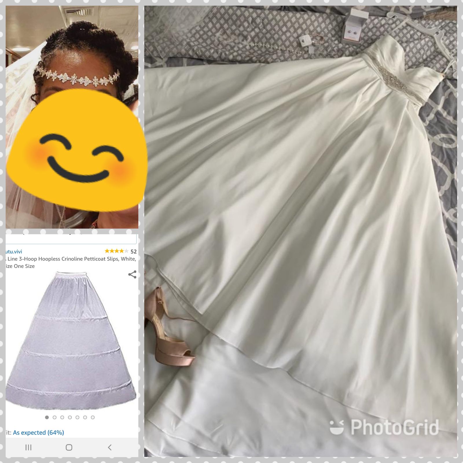 W Dress, Slip, Veil, FG Dress, Headband