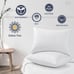 puredown® Goose Feathers and Down White Pillows with 100% Cotton Cover, Bed