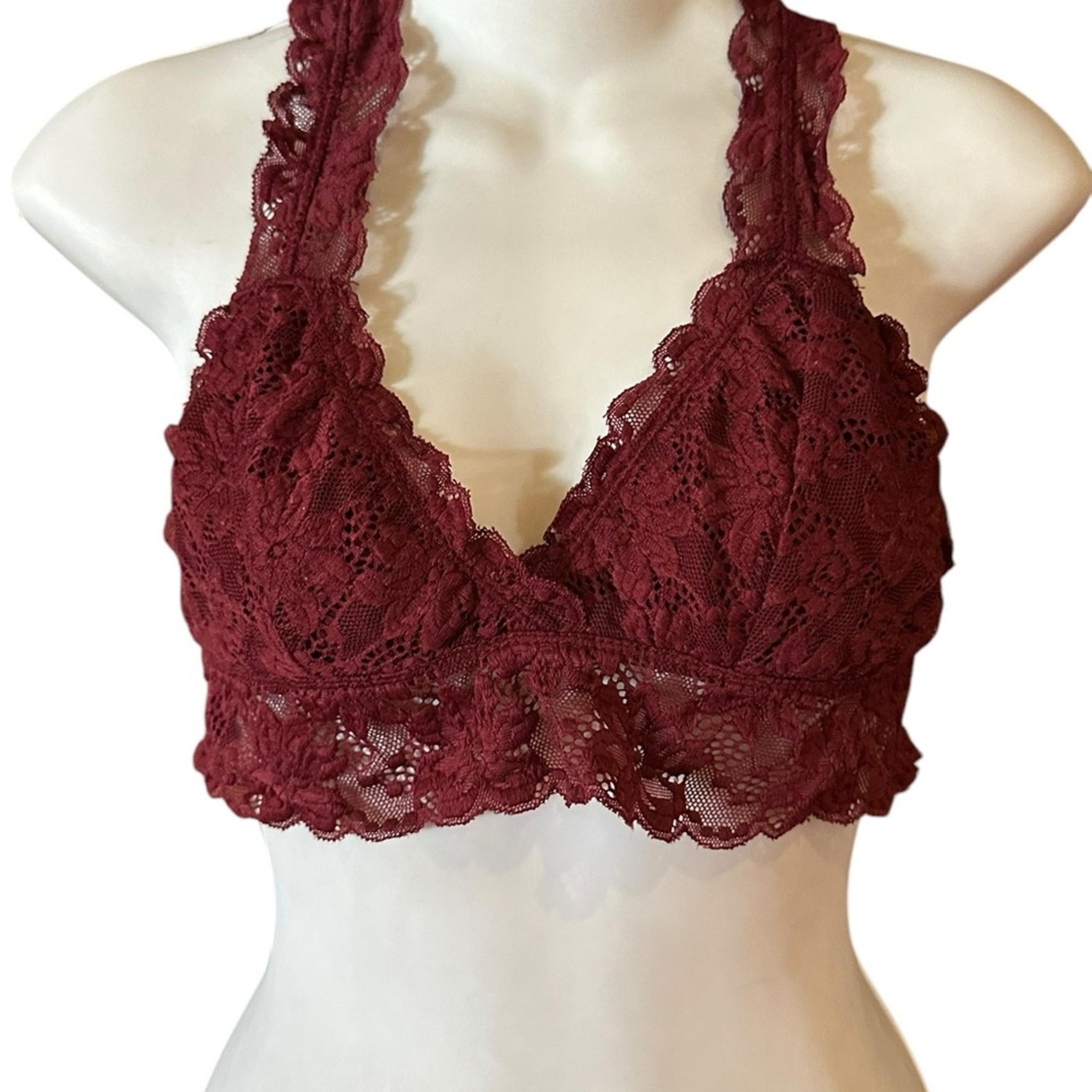 Altar’d State Women’s Small Burgundy Lace Bralette