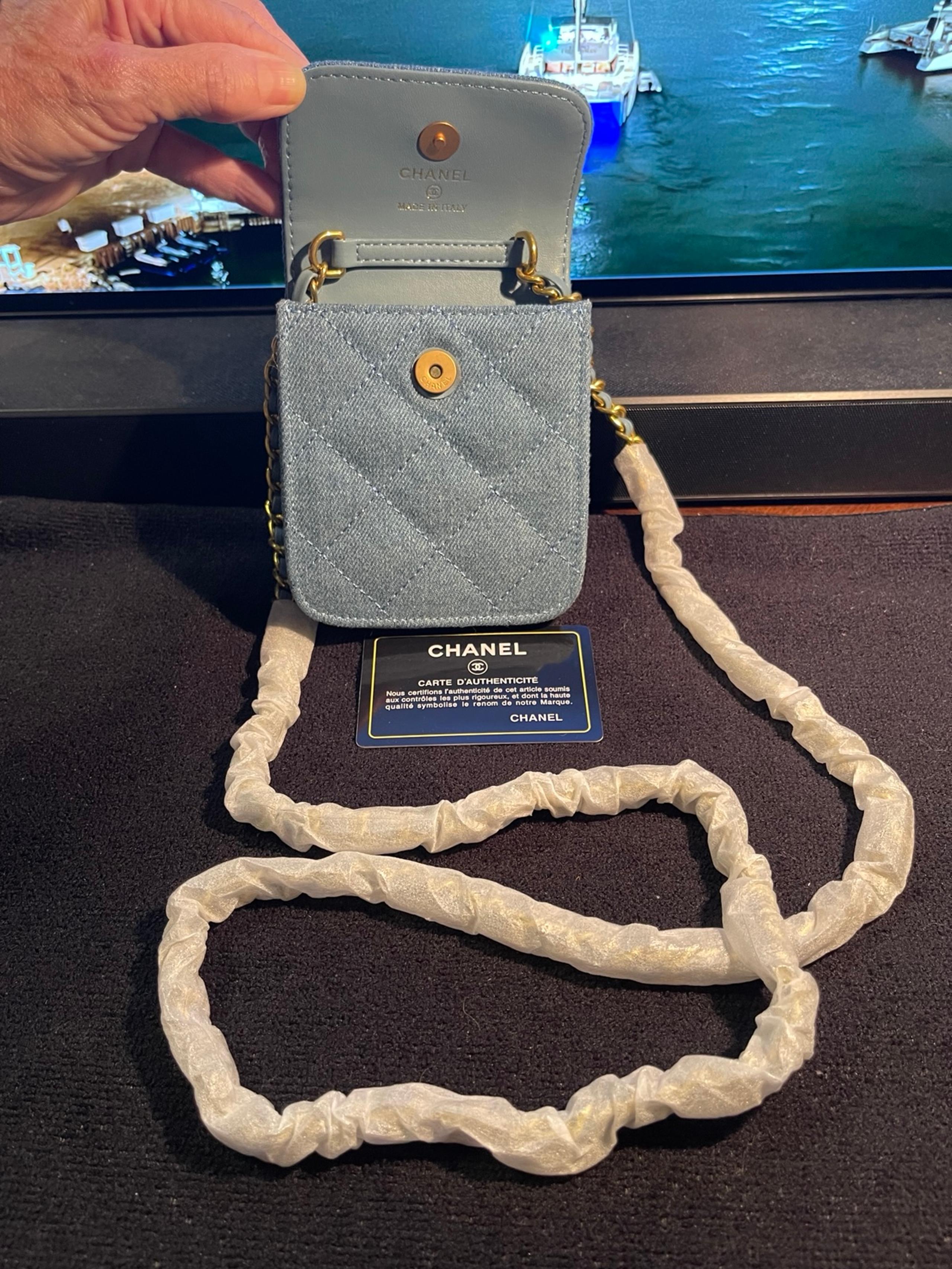 CHANEL BLUE QUILTED CROSSBODY BAG