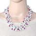 Vintage Opalite Glass & Genuine Pearl Multi-Strand Beaded Necklace Multicolor