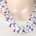 Vintage Opalite Glass & Genuine Pearl Multi-Strand Beaded Necklace Multicolor