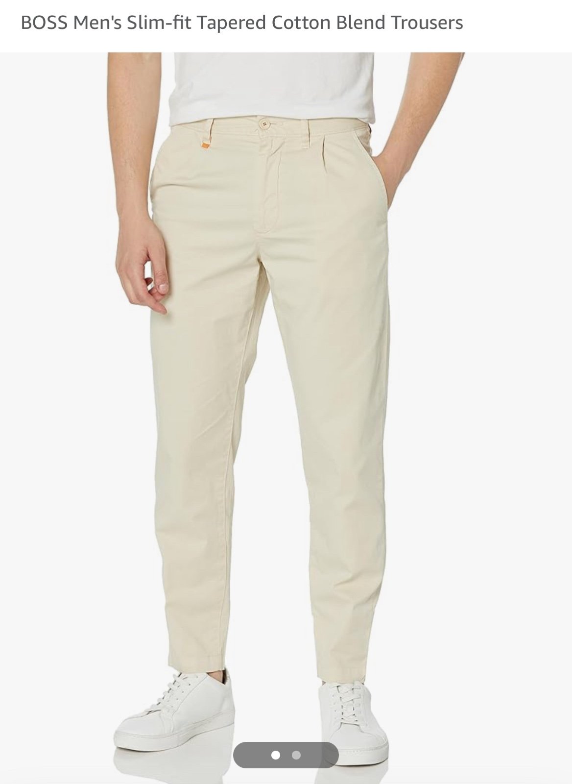 BOSS Men's Slim-fit Tapered Cotton Blend Trousers
