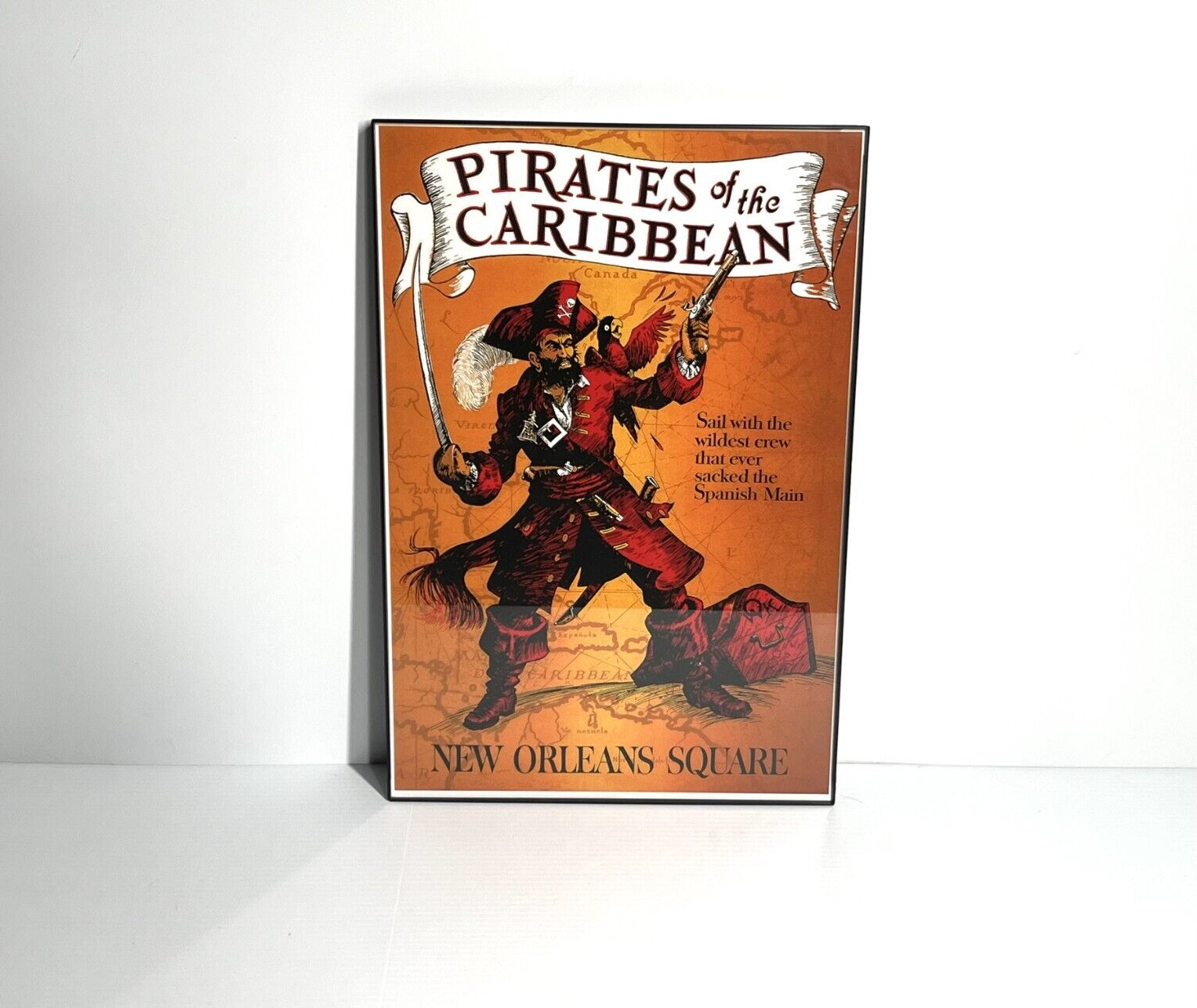 Pirates of the Caribbean Attraction Poster FRAMED 12 x18 ~ Disneyland
