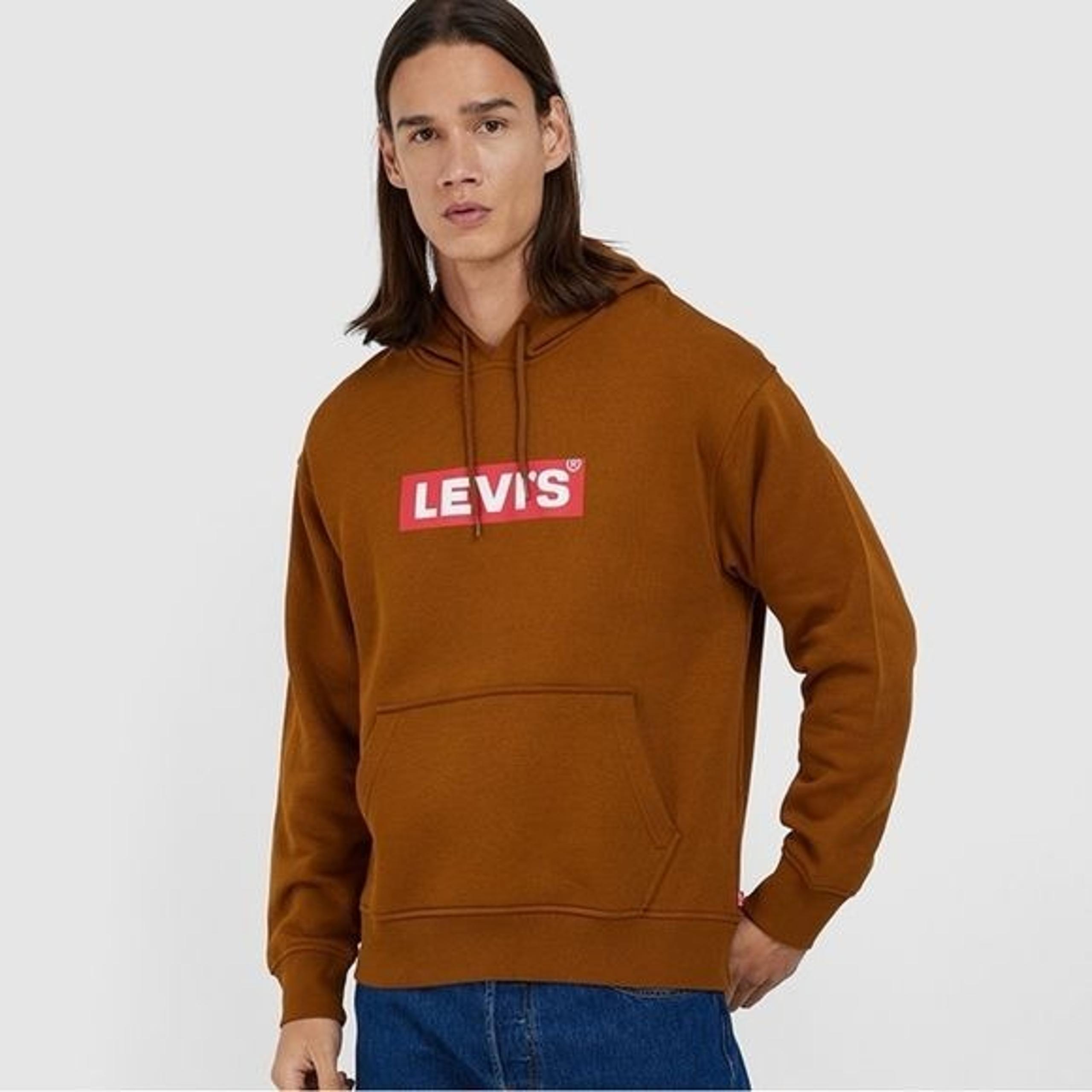 Levi's burnt orange relaxed fit logo hoodie hooded sweatshirt XXL