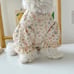 Dog t-shirt top shirt cute small dog floral print puff sleeve puppy dog shirt