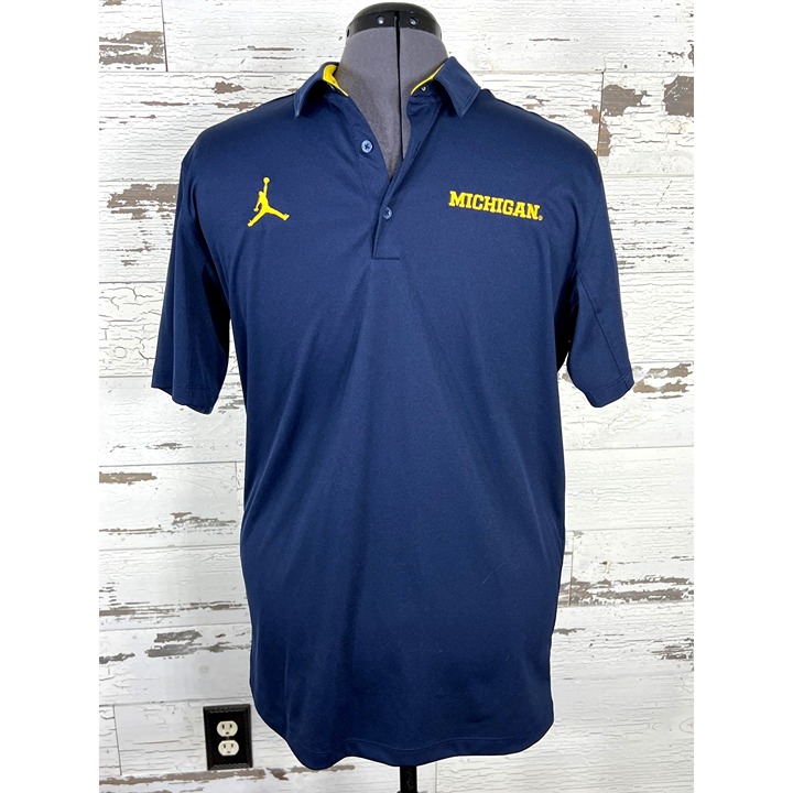 AIR JORDAN DRI-FIT University of Michigan Wolverines Men's Polo Shirt Sz M NWOT