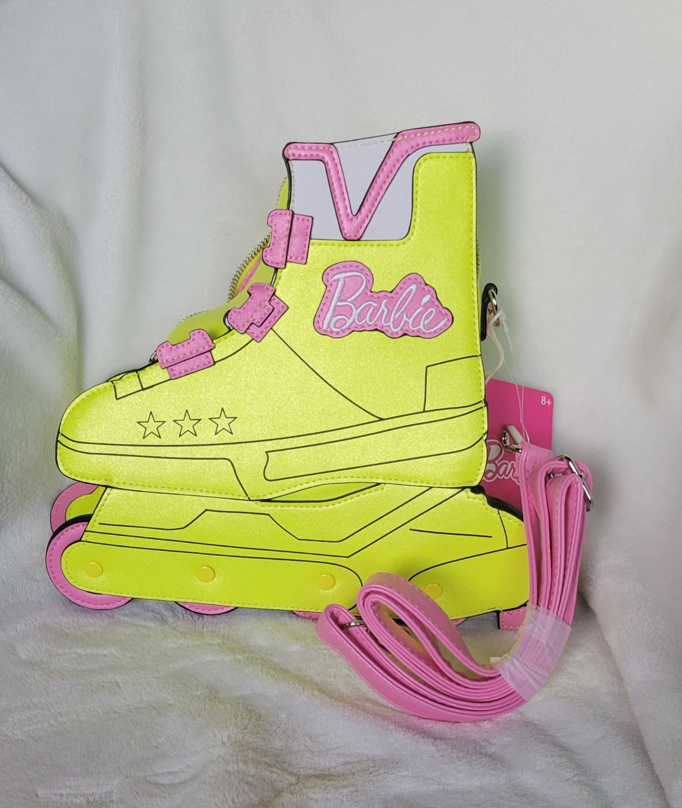 Loungefly 65TH Anniversary Barbie Neon Yellow and Pink Skate Bag AMC Mattel