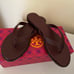 NIB Tory Burch Benton Thong Sandals Size 7 New Claret.