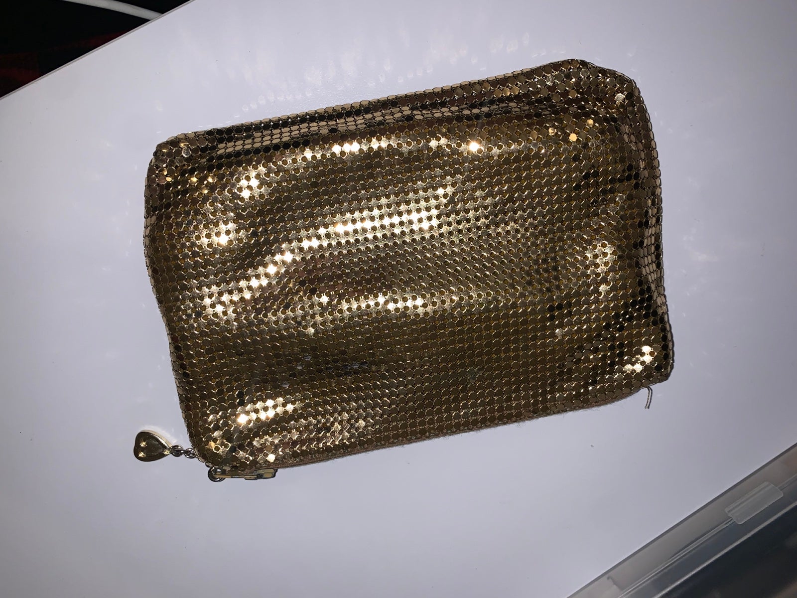 whiting and davis gold bag