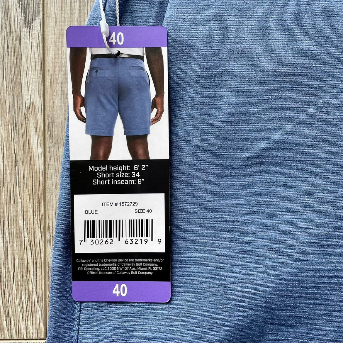 Callaway Opti Stretch Golf Short with Active Waistband Blue