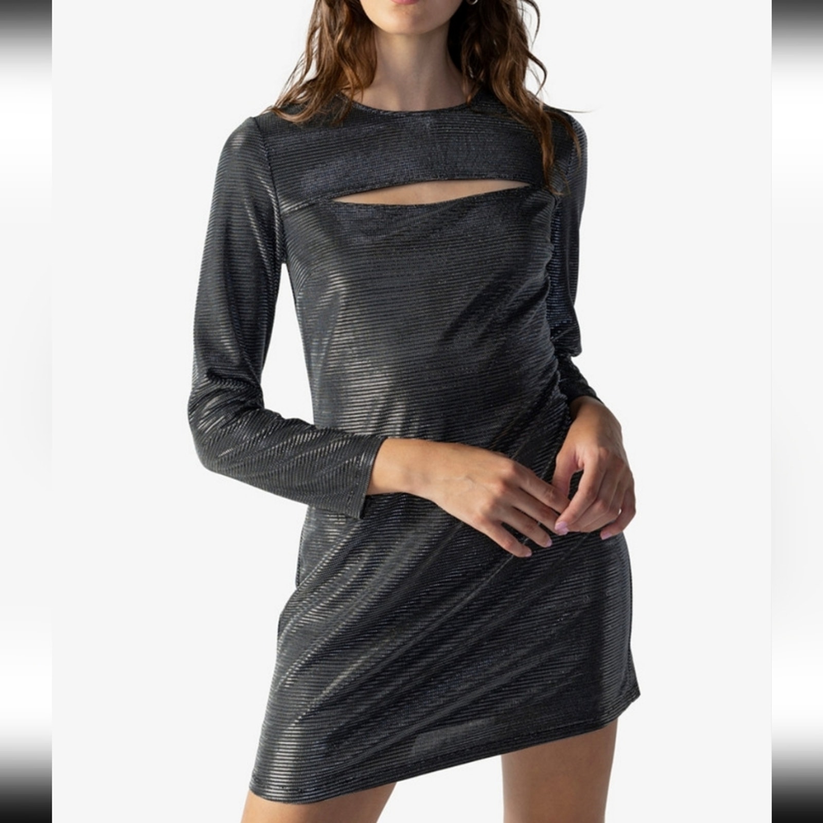 NEW Sanctuary Night Disco Cutout Metallic Dress