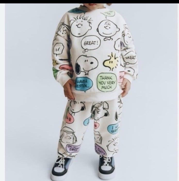 Zara kids peanuts crewneck and jogger set - age 3-4 years