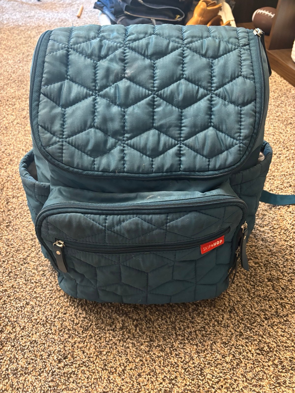 Skip Hop Quilted Forma Diaper Bag in Teal