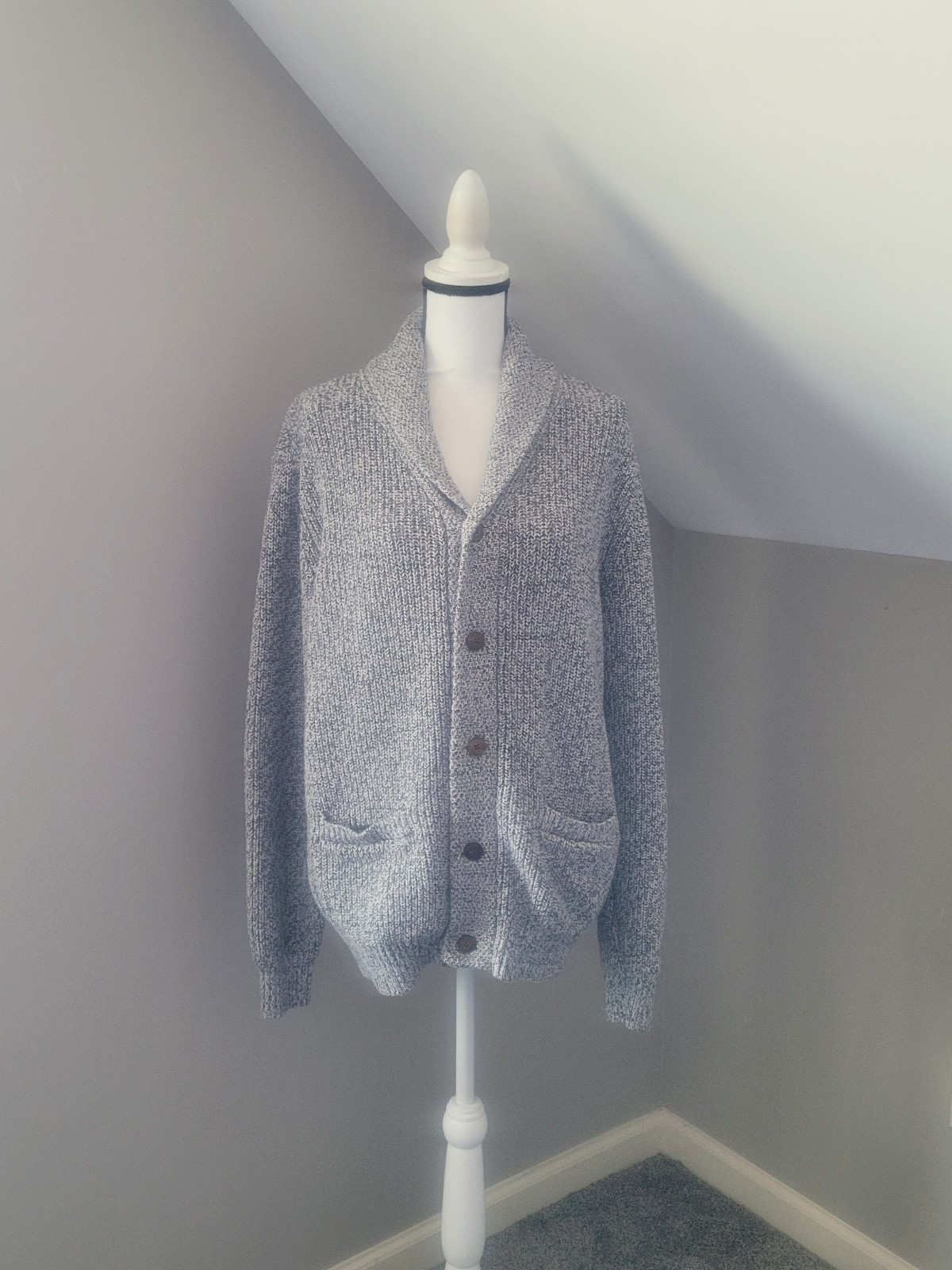 Faherty Merled Cotton Cashmere Cardigan